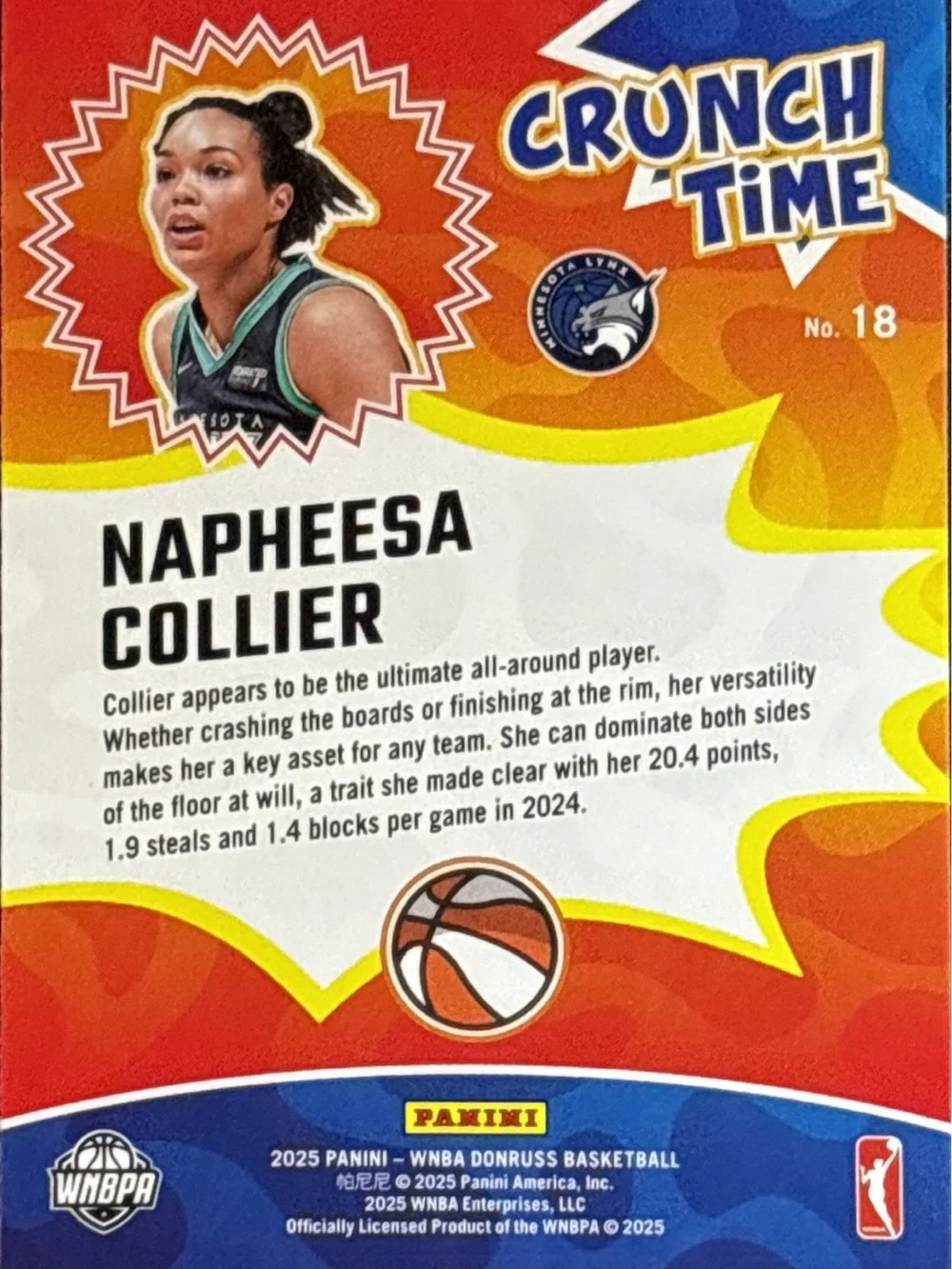 Panini Donruss Crunch Time Napheesa Collier Basketball Card